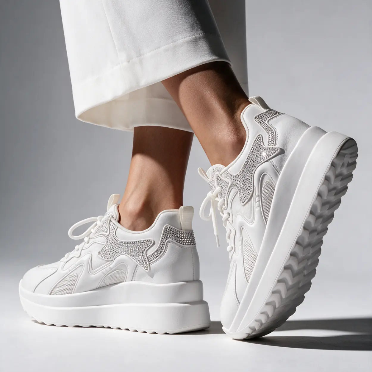 Crysta 9cm height increasing sneakers for women - Lucimora