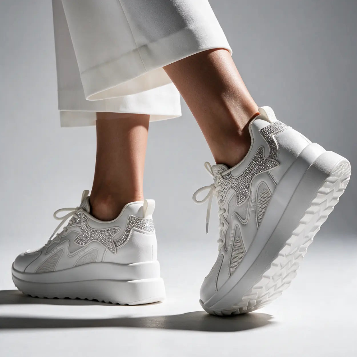 Crysta 9cm height increasing sneakers for women - Lucimora