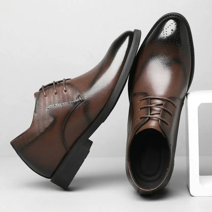 Dominus 8cm height increasing leather dress shoes for men - Lucimora