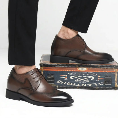 Dominus 8cm height increasing leather dress shoes for men - Lucimora