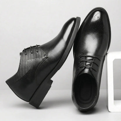 Dominus 8cm height increasing leather dress shoes for men - Lucimora