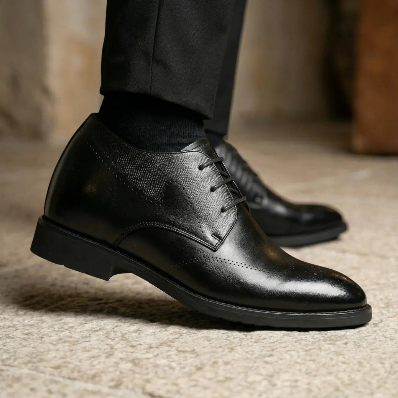 Dominus 8cm height increasing leather dress shoes for men - Lucimora