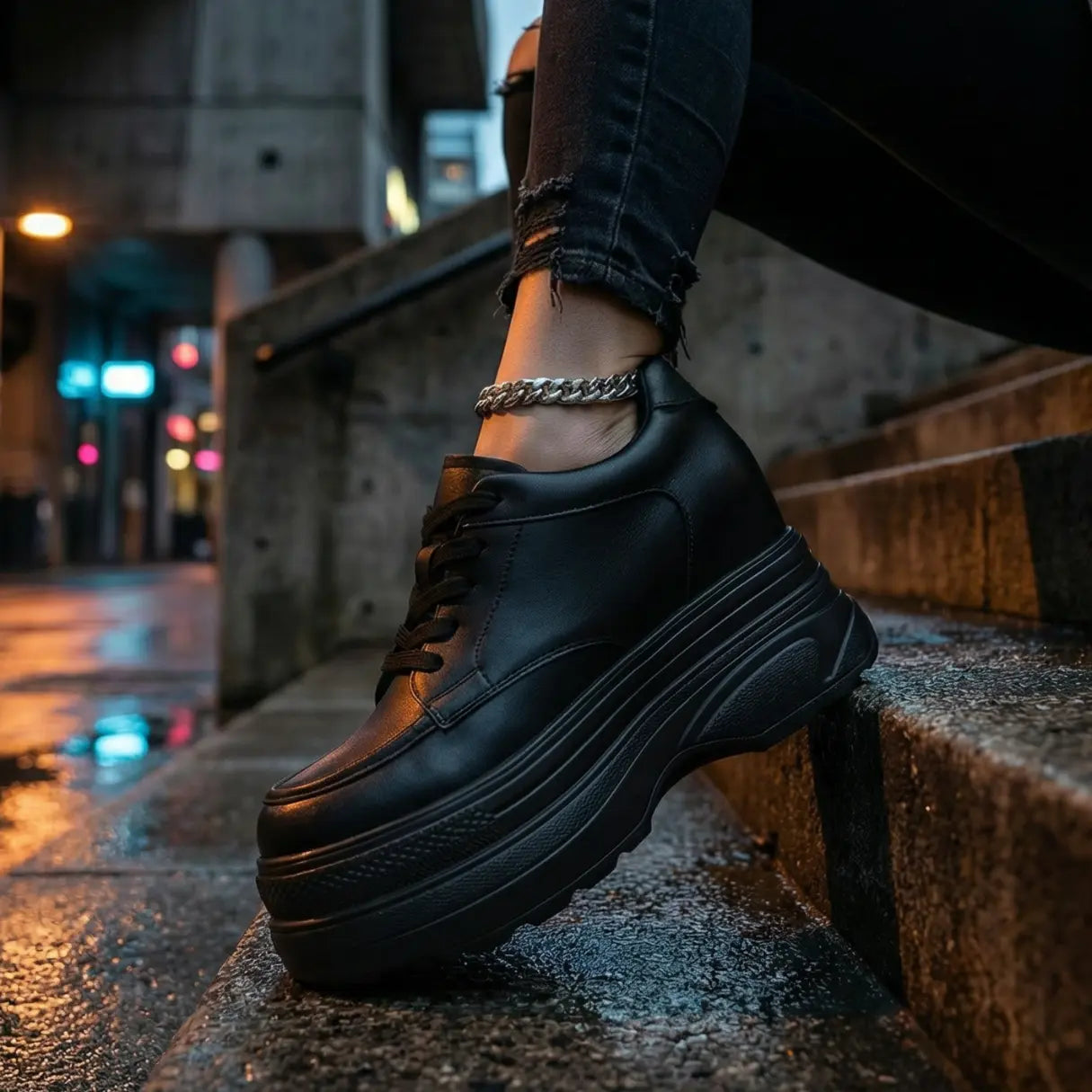 Estella 12cm (4.7" inches) height increasing elevator platform sneakers for women from Lucimora 