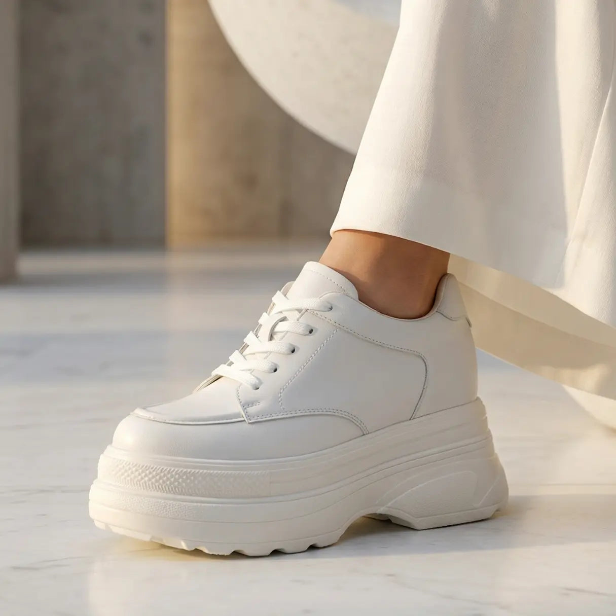 Estella 12cm (4.7" inches) height increasing elevator platform sneakers for women from Lucimora 