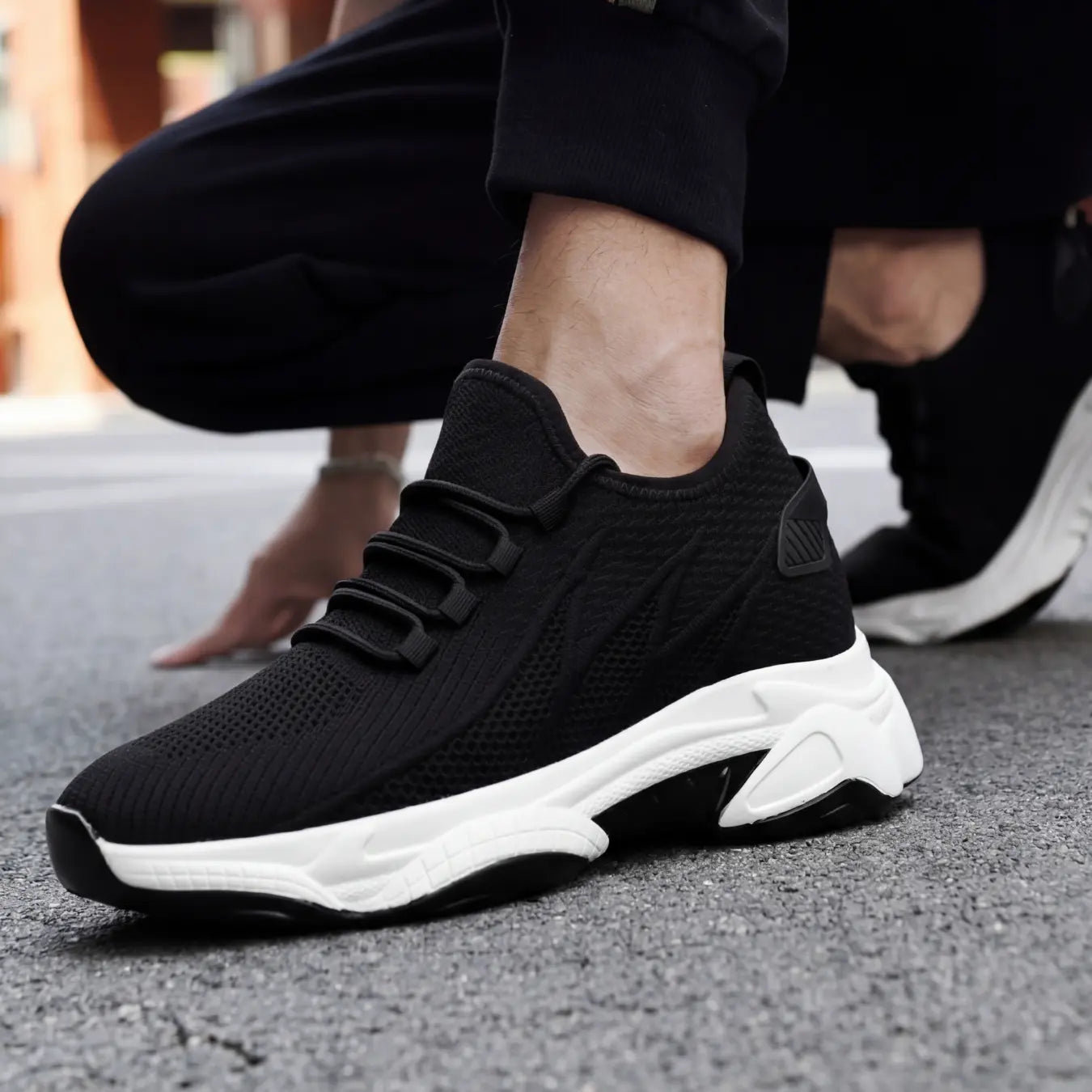 Flash 9cm height increasing athletic shoe for men - lucimora