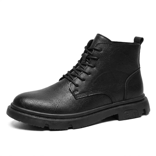 GAT 8cm height increasing leather miliary leather boots for men - Lucimora