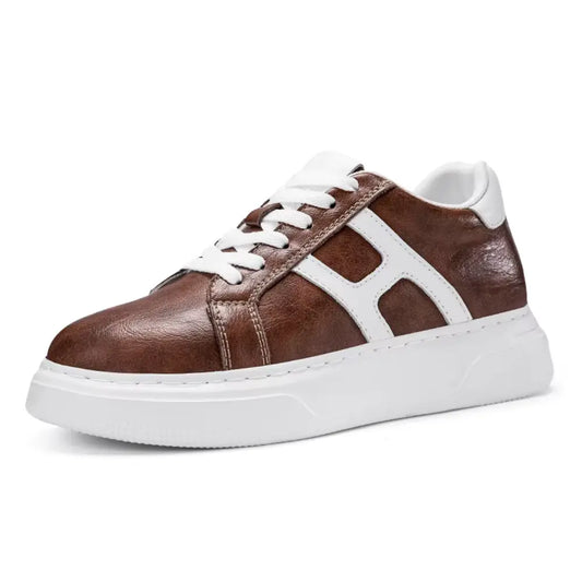 Hexo 8cm height increasing leather sneakers from lucimora, brown