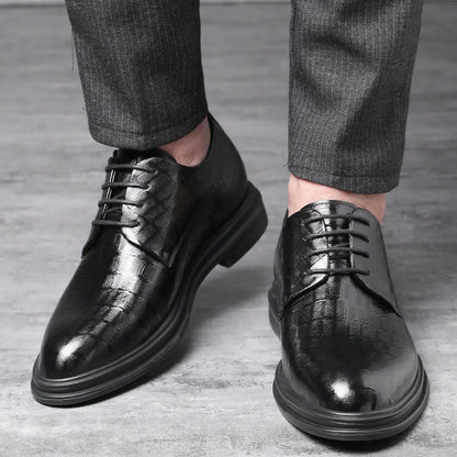 Imperial 8cm height increasing leather dress shoes for men - Lucimora