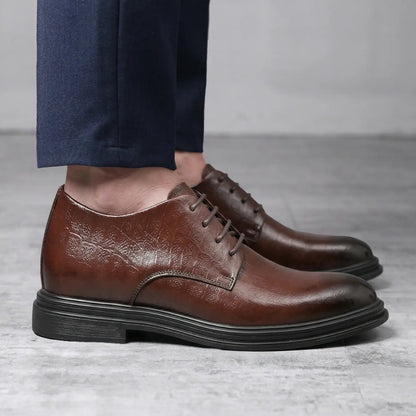 Imperial 8cm height increasing leather dress shoes for men - Lucimora
