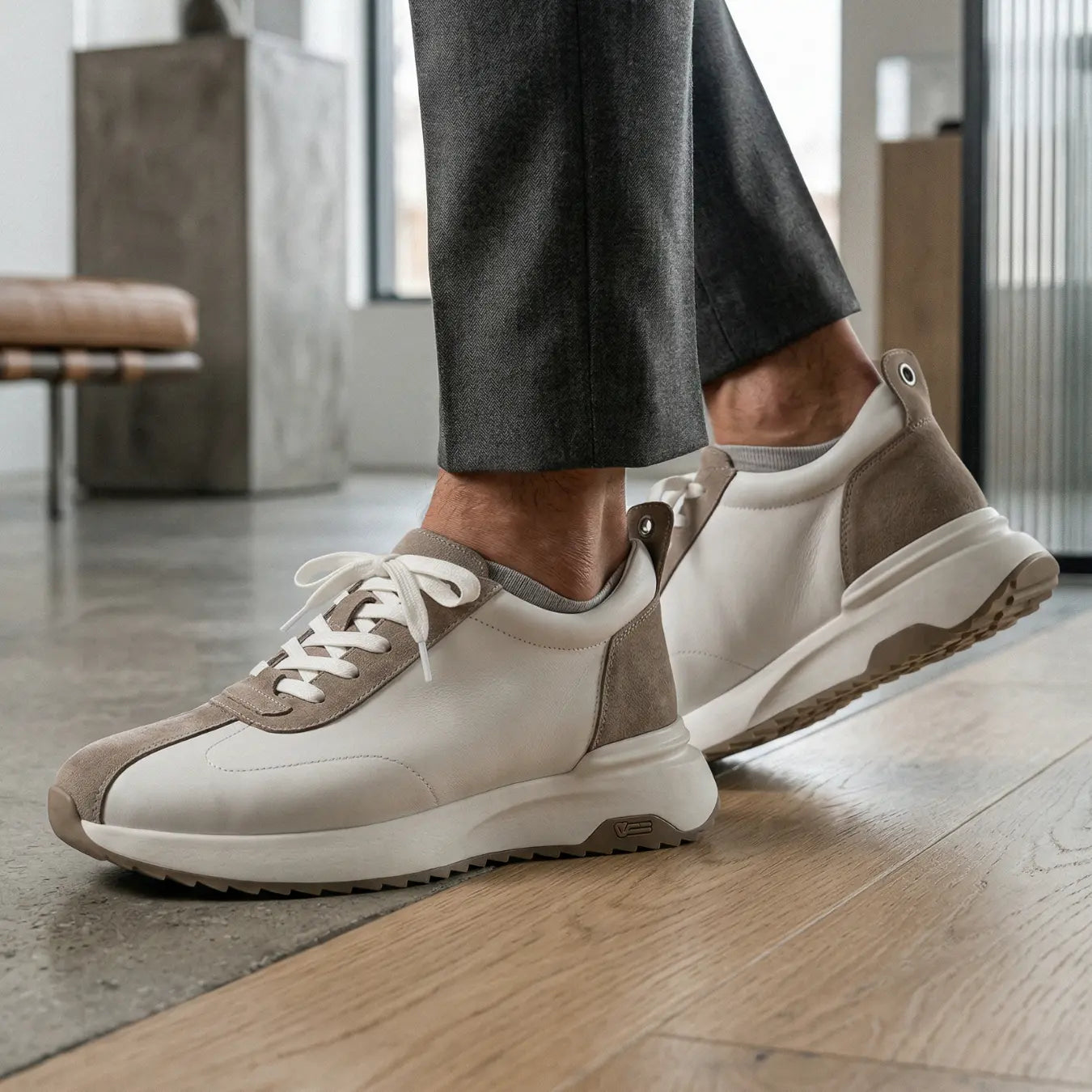 kaelor 8cm height increasing leather sneakers from Lucimora