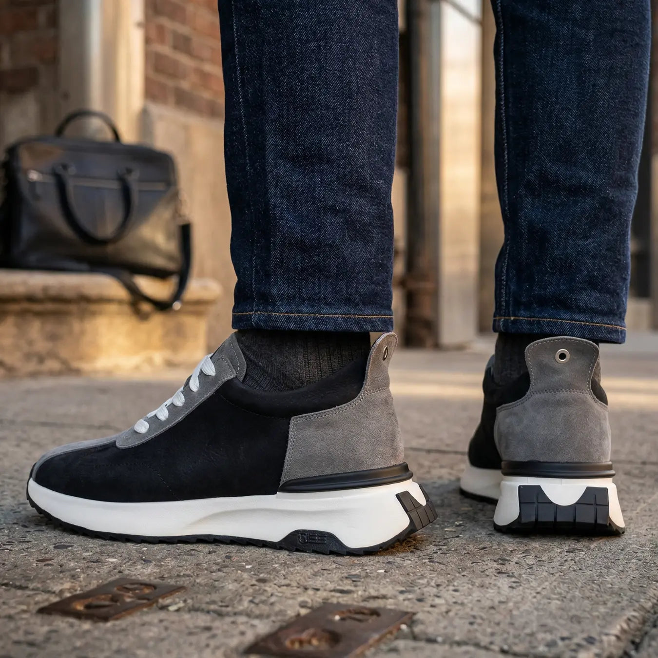 kaelor 8cm height increasing leather sneakers from Lucimora