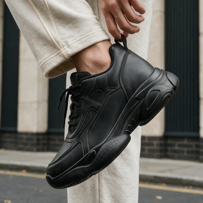 Men's 9cm Height Increasing Sneakers | Kaiser Elevator Chunky Shoes | Lucimora - black