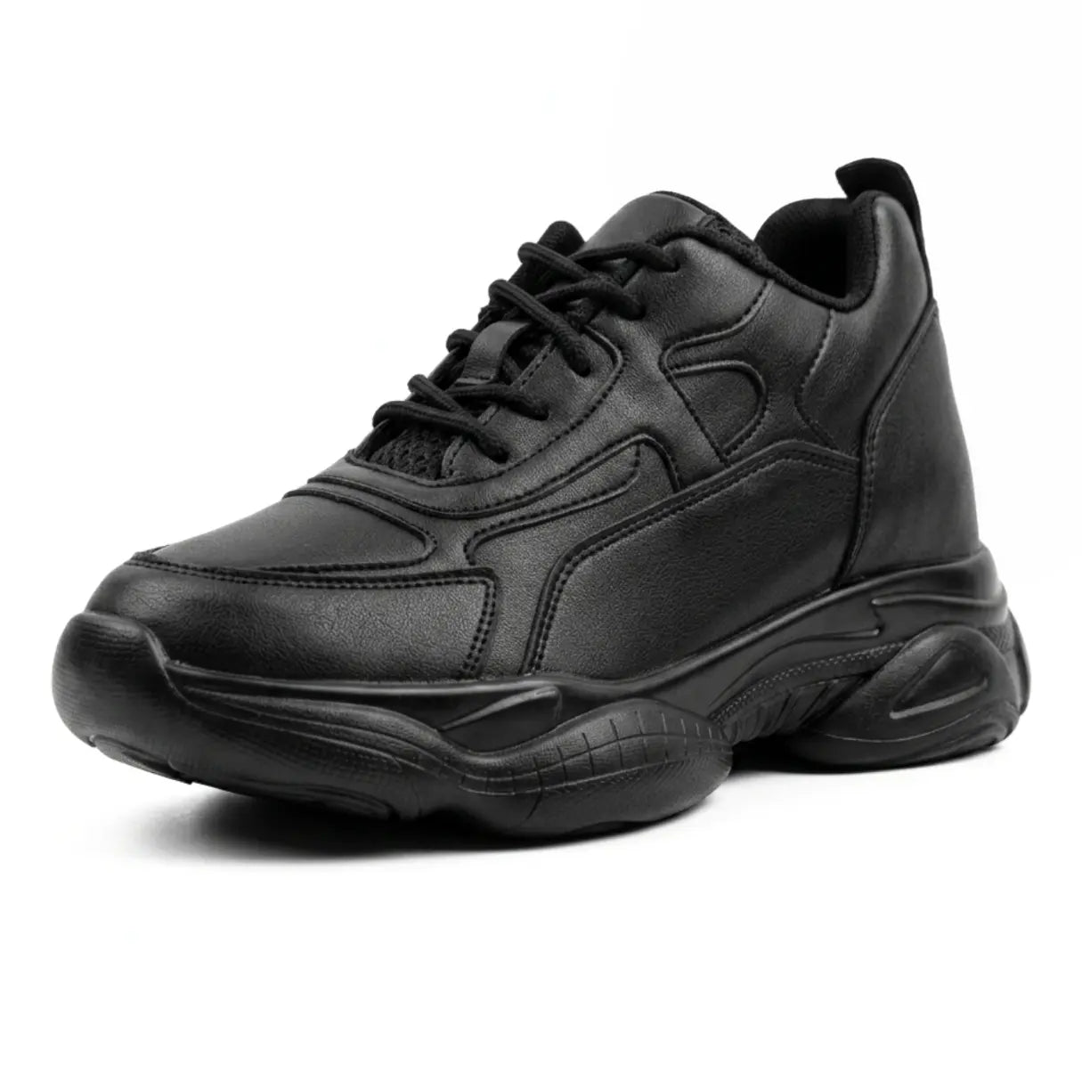 Men's 9cm Height Increasing Sneakers | Kaiser Elevator Chunky Shoes | Lucimora - black
