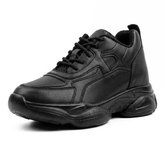 Men's 9cm Height Increasing Sneakers | Kaiser Elevator Chunky Shoes | Lucimora - black