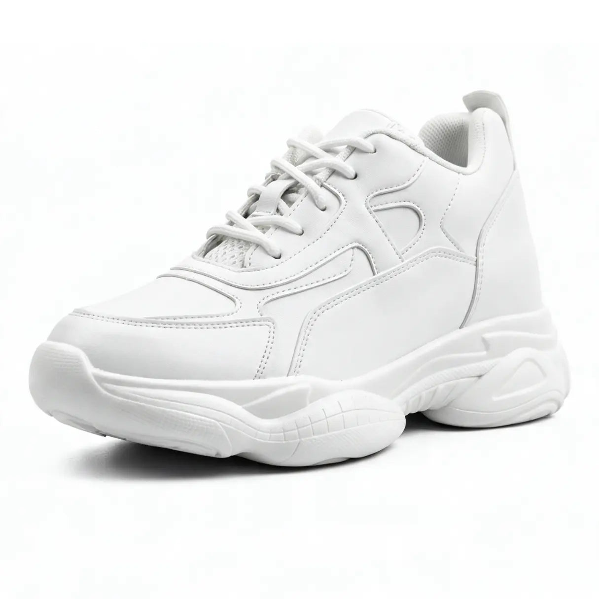 Men's 9cm Height Increasing Sneakers | Kaiser Elevator Chunky Shoes | Lucimora - white