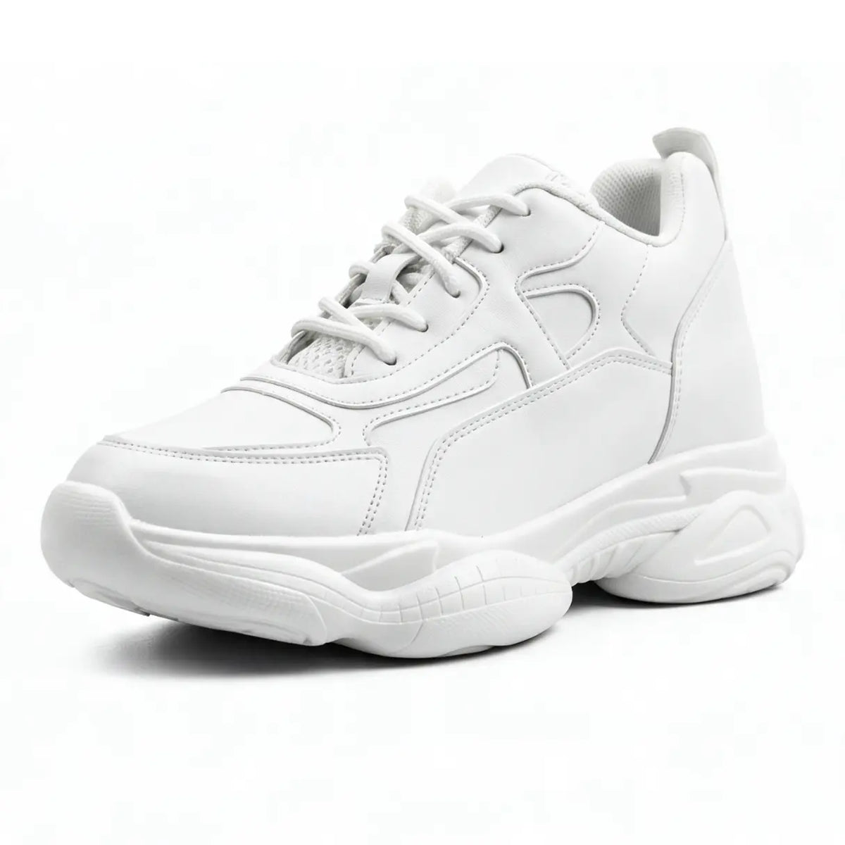 Men's 9cm Height Increasing Sneakers | Kaiser Elevator Chunky Shoes | Lucimora - white