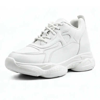 Men's 9cm Height Increasing Sneakers | Kaiser Elevator Chunky Shoes | Lucimora - white