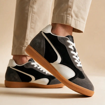 Kyro 7cm height increasing cowhide suede leather sneakers for men - Lucimora
