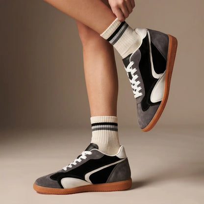 Kyro 7cm height increasing cowhide suede leather sneakers for women - lucimora
