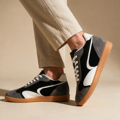Kyro 7cm height increasing cowhide suede leather sneakers for men - Lucimora