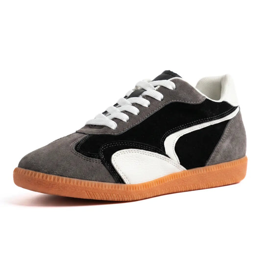 Kyro 7cm height increasing cowhide suede leather sneakers for women - lucimora