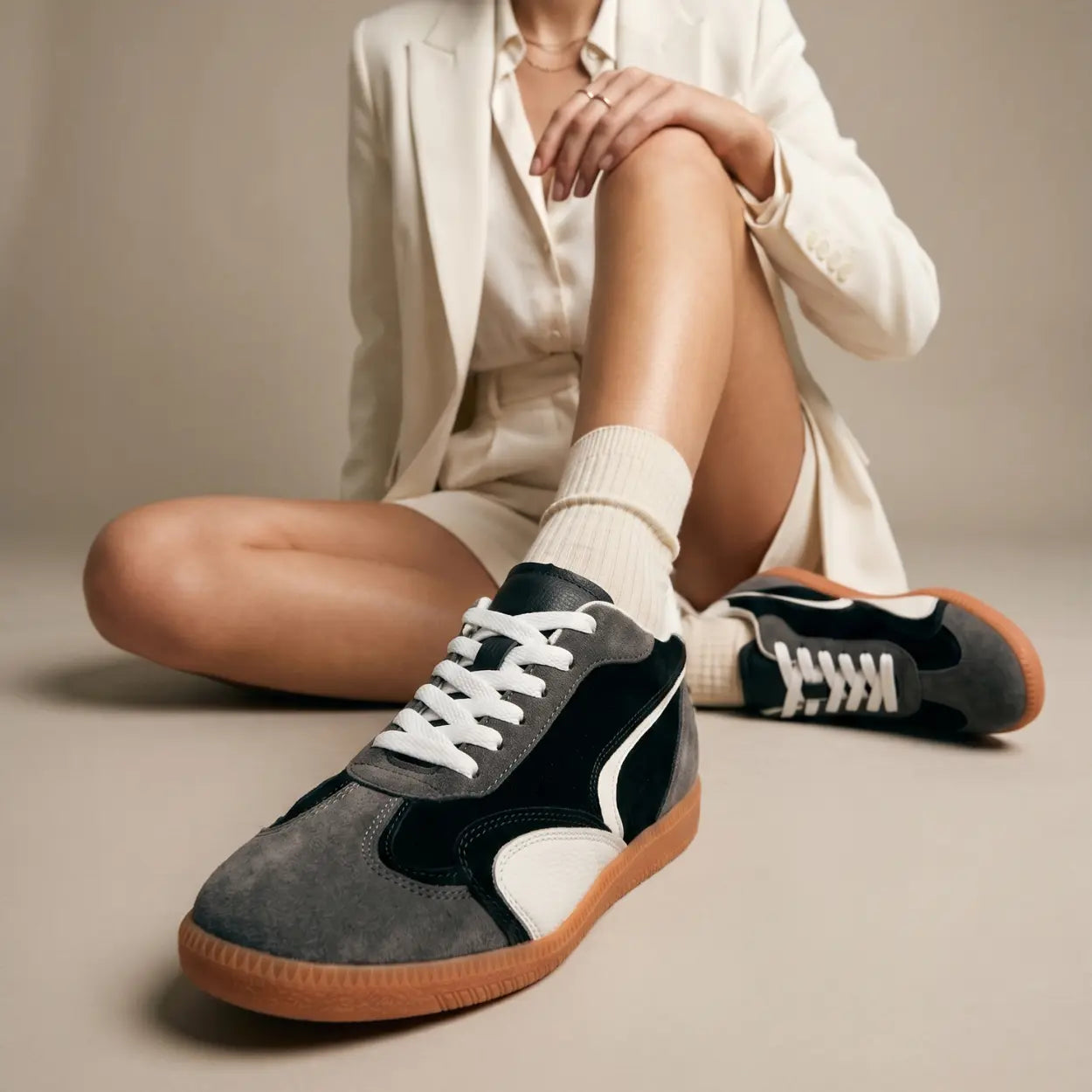 Kyro 7cm height increasing cowhide suede leather sneakers for women - lucimora