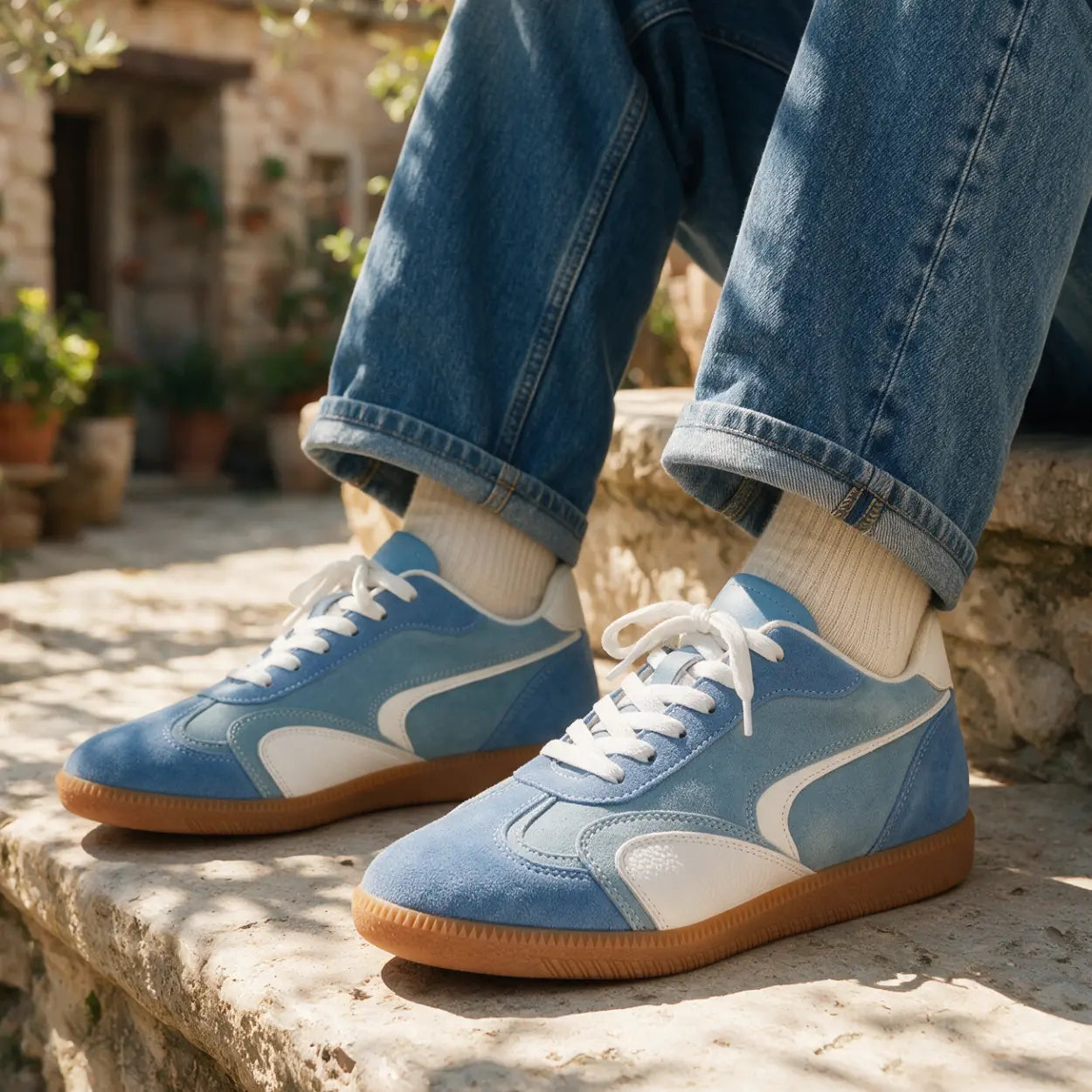 Kyro 7cm height increasing cowhide suede leather sneakers for men - Lucimora