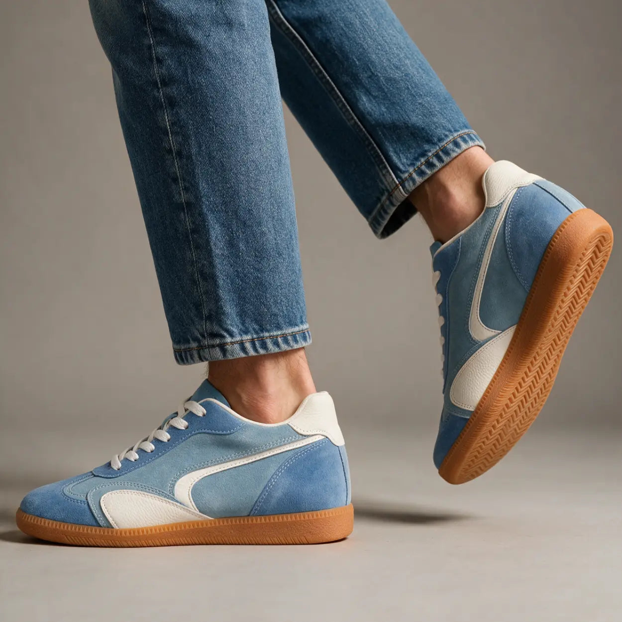 Kyro 7cm height increasing cowhide suede leather sneakers for men - Lucimora