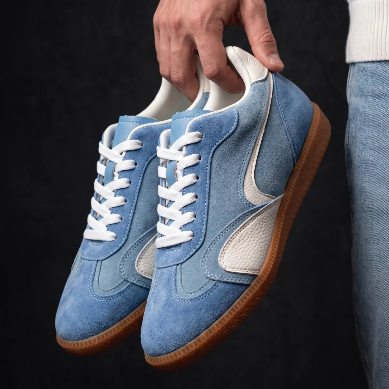 Kyro 7cm height increasing cowhide suede leather sneakers for men - Lucimora
