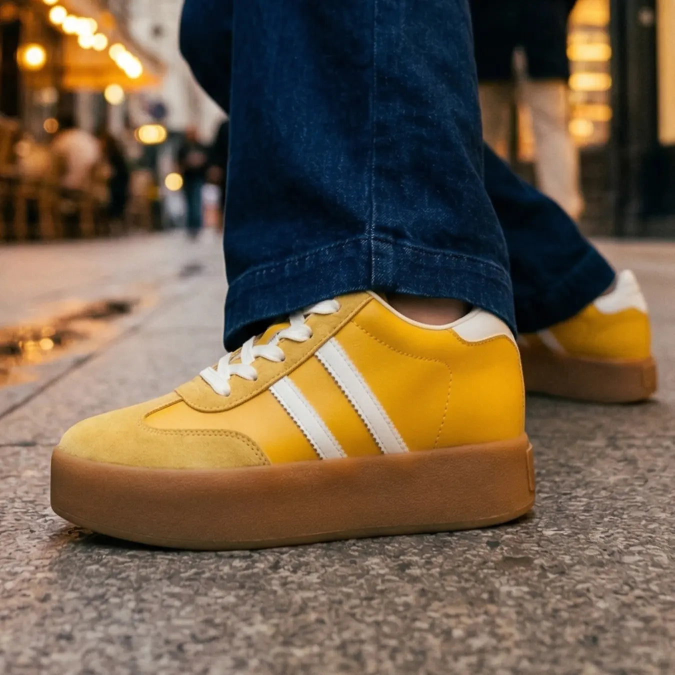 Lovet 7cm height increasing leather sneakers for women - Lucimora