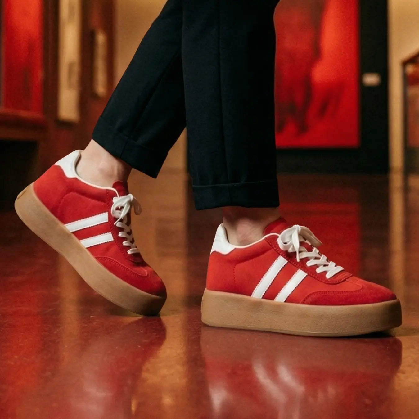 Lovet 7cm height increasing leather sneakers for women - Lucimora