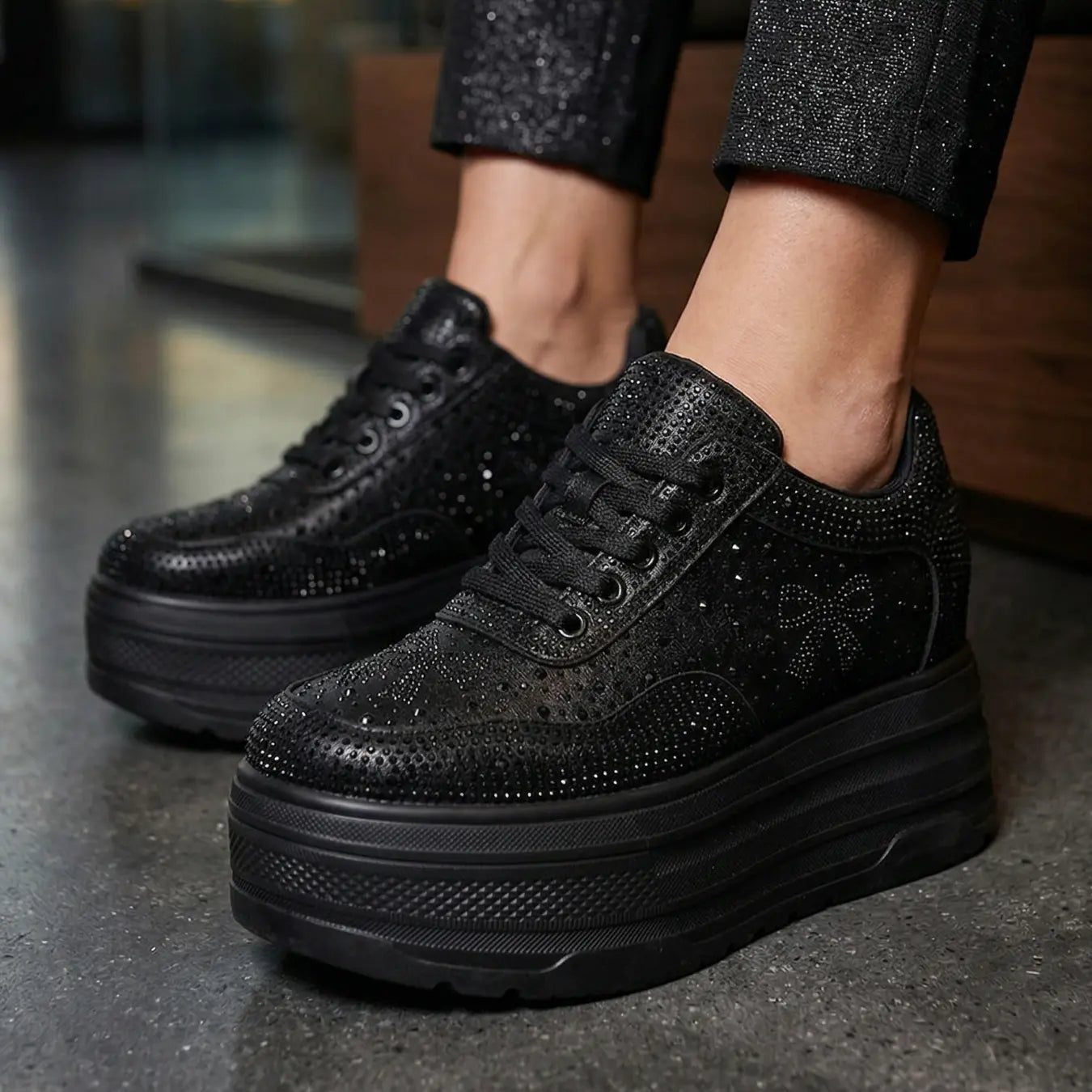 Liora 11cm height increasing platform sneakers for women - Lucimora