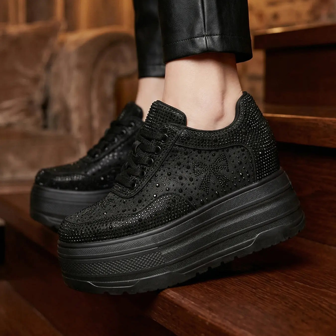 Liora 11cm height increasing platform sneakers for women - Lucimora