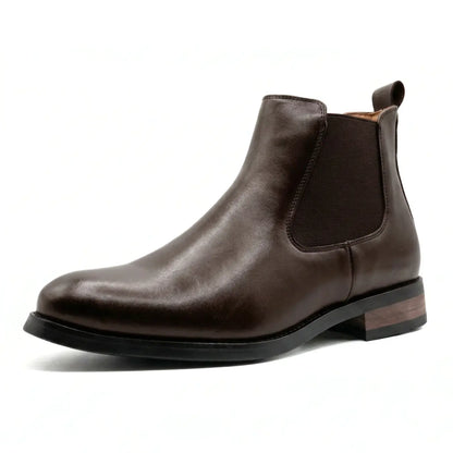 Lucent 7cm height increasing leather Chelsea boots for men - Lucimora