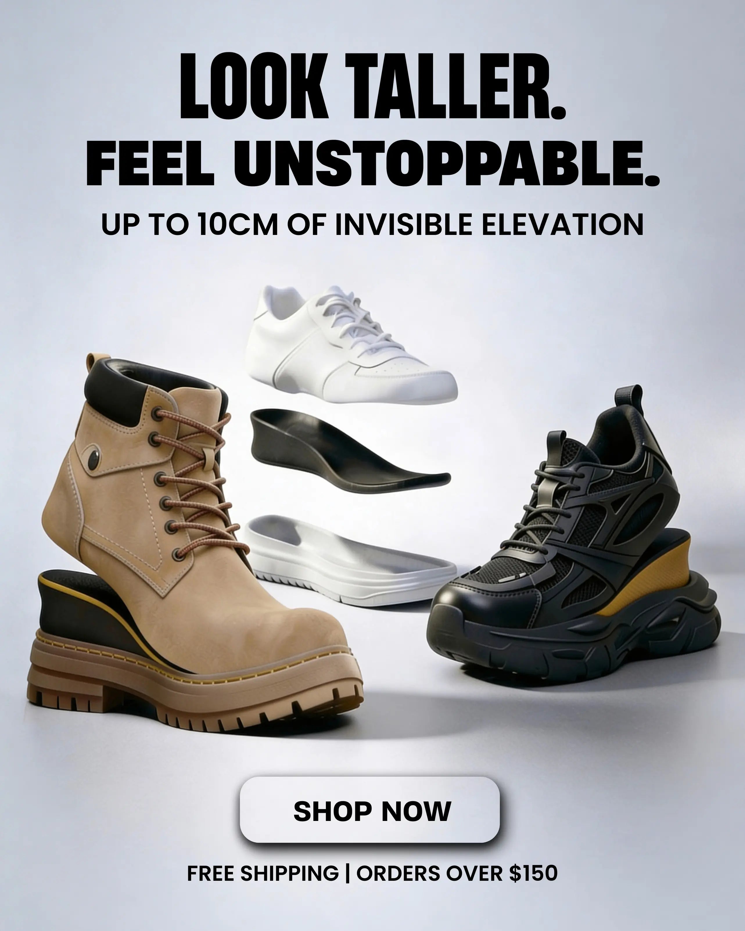 LUCIMORA HEIGHT INCREASING SHOES FOR MEN, UP TO 10CM ELEVATION