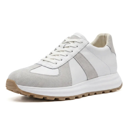 Marano Men’s Elevator Sneakers | 8cm Height Boost | Hidden Lift Shoes | Lucimora - white & grey