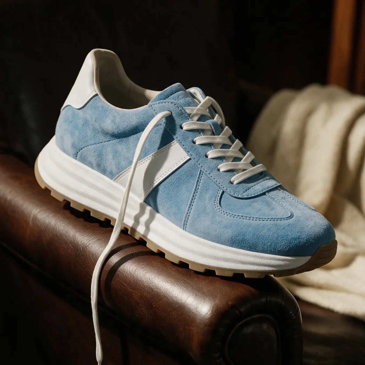 Marano Men’s Elevator Sneakers | 8cm Height Boost | Hidden Lift Shoes | Lucimora - blue