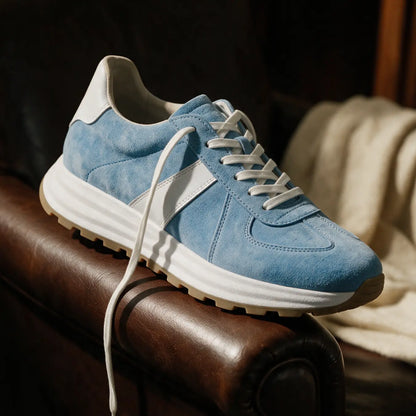 Marano Men’s Elevator Sneakers | 8cm Height Boost | Hidden Lift Shoes | Lucimora - blue
