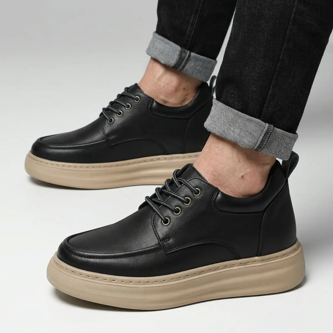 Marlow 9cm height increasing leather shoes for men - Lucimora