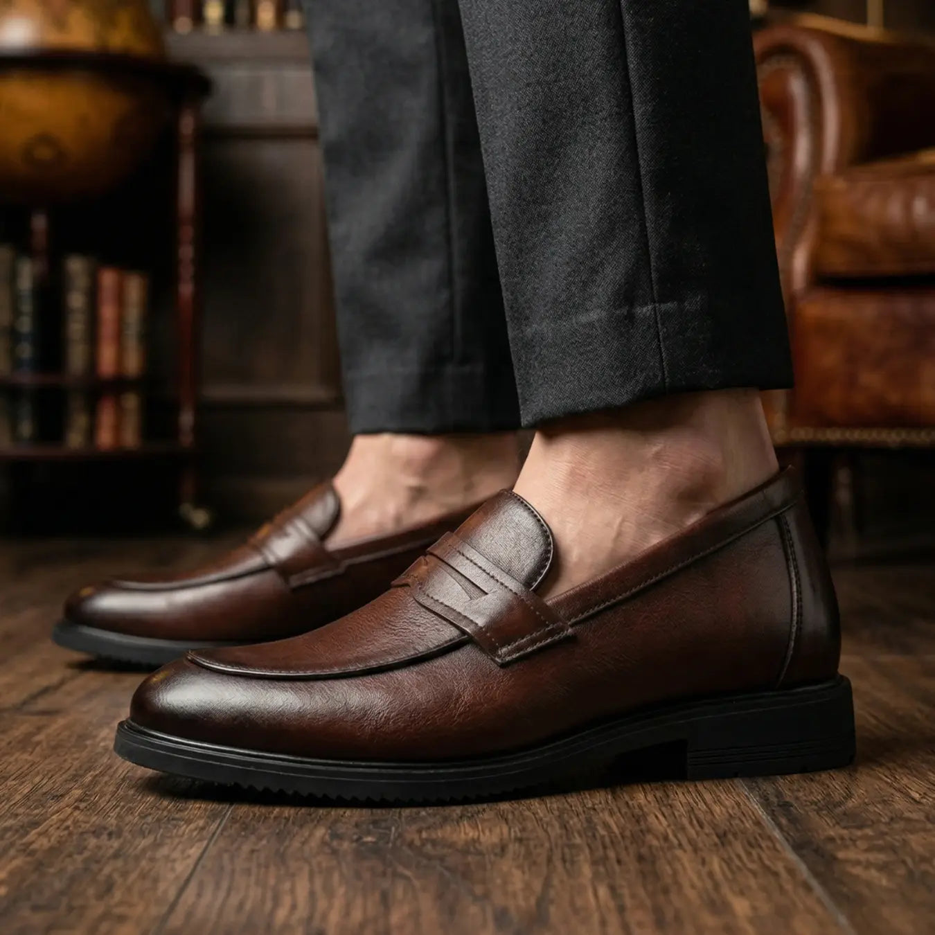 Monarch 7cm height increasing leather dress loafers for men - Lucimora