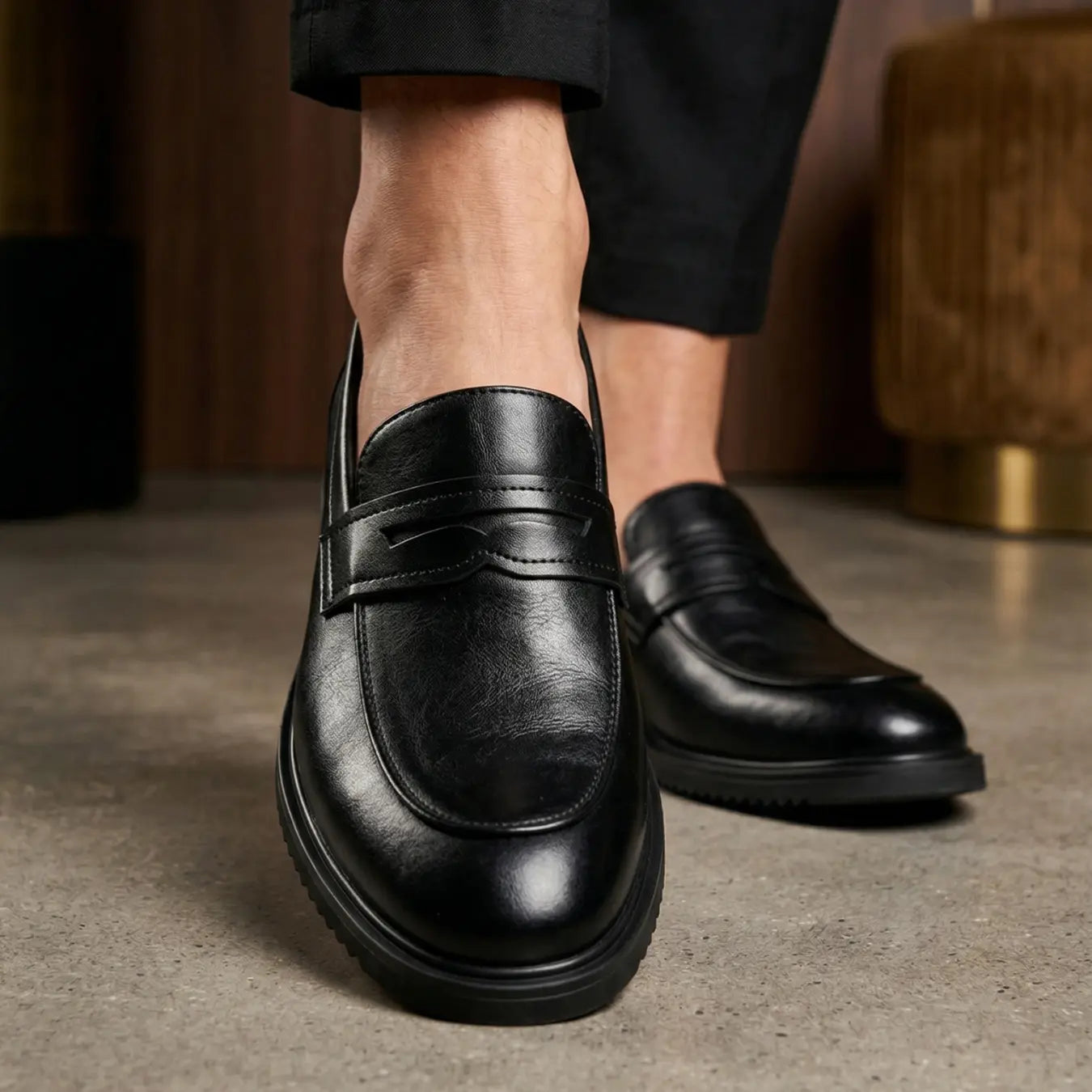 Monarch 7cm height increasing leather dress loafers for men - Lucimora