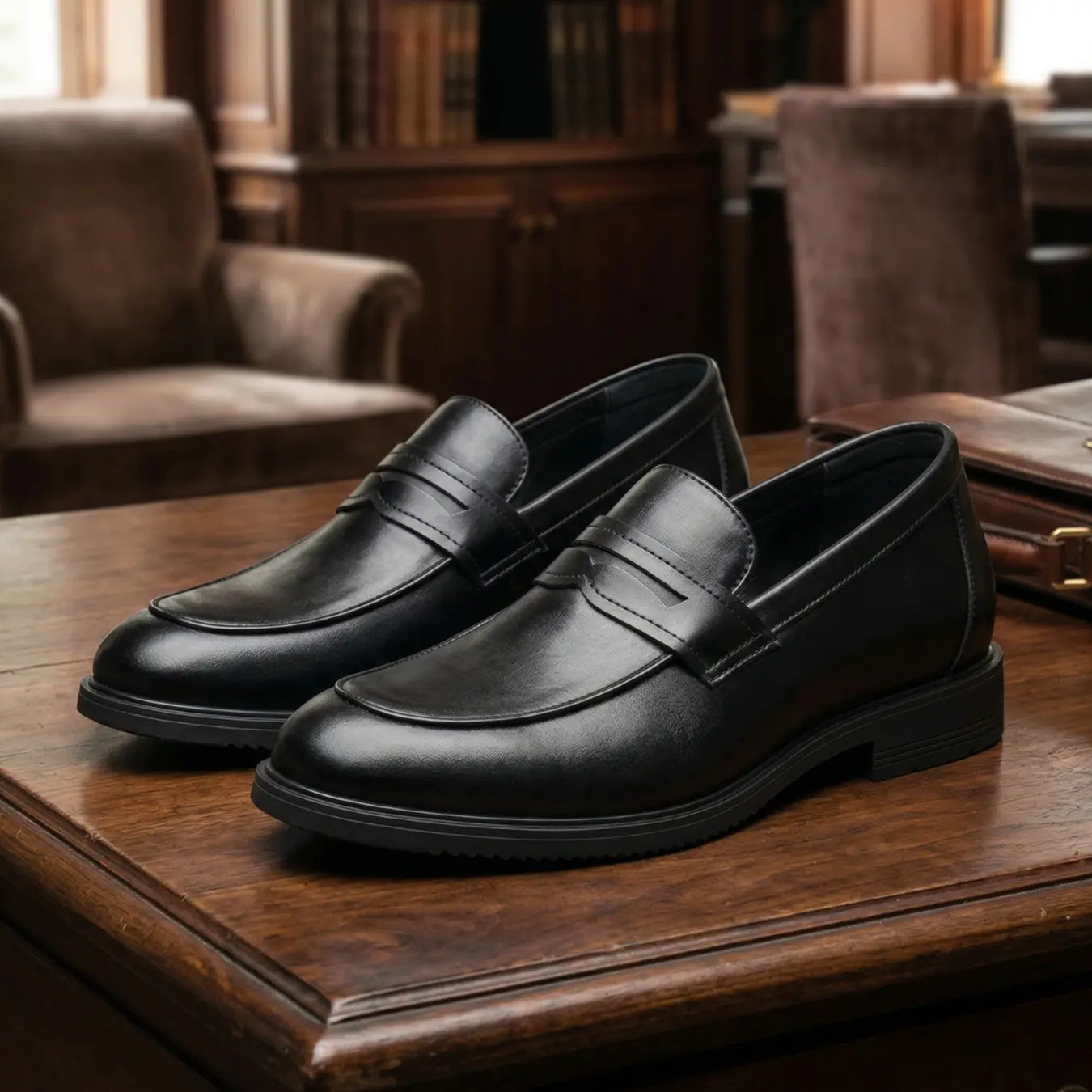 Monarch 7cm height increasing leather dress loafers for men - Lucimora