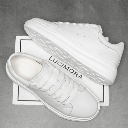 Montra 8cm height increasing cowhide leather sneakers for men - Lucimora