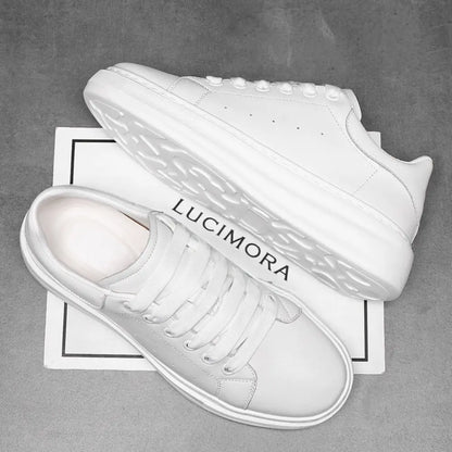 Montra (8cm Height Increase) | Elevator Leather Sneakers | Lucimora