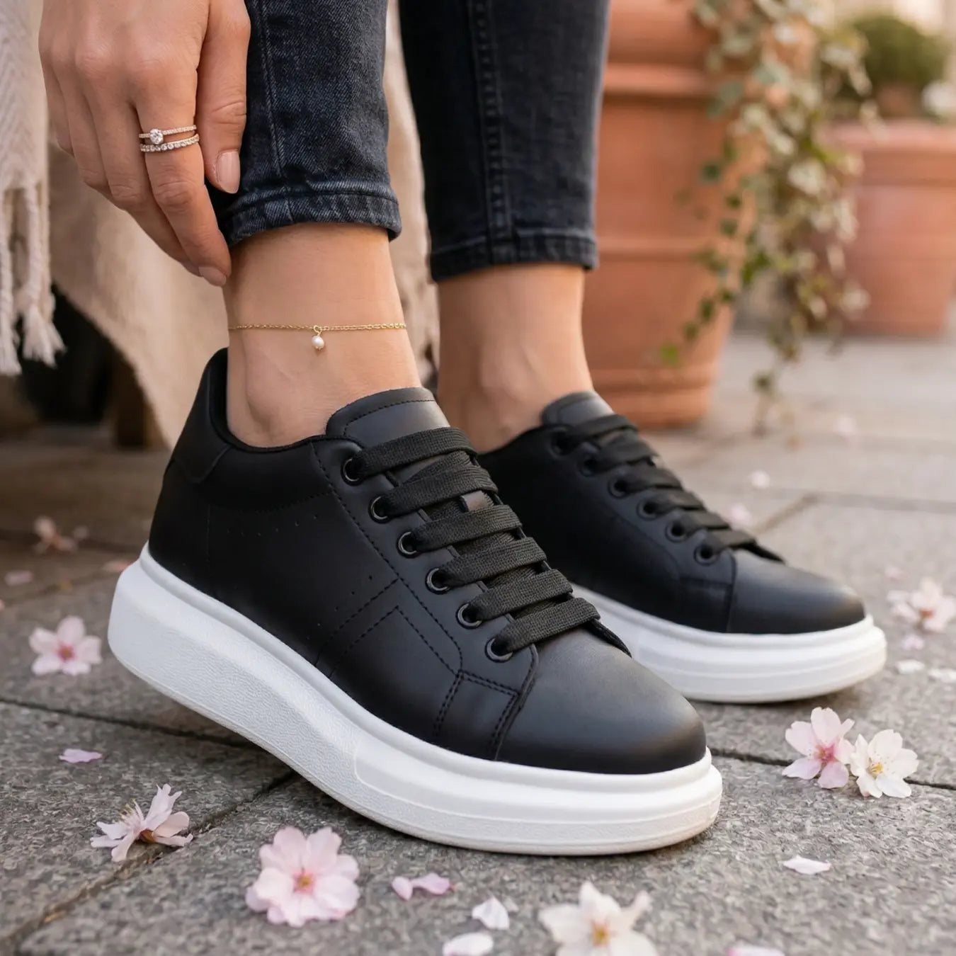Moris 8cm height increasing microfiber sneakers for women - Lucimora