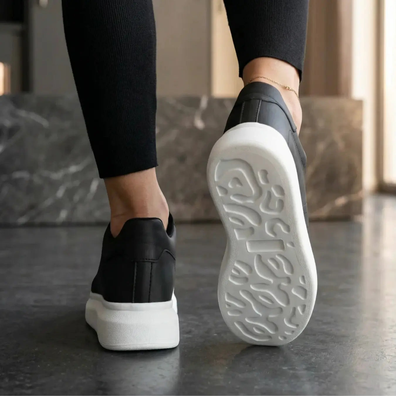 Moris 8cm height increasing microfiber sneakers for women - Lucimora