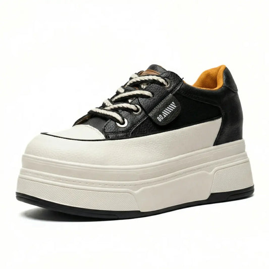 Nova 10cm (3.9" inches) height increasing elevator platform leather sneakers for women from Lucimora 