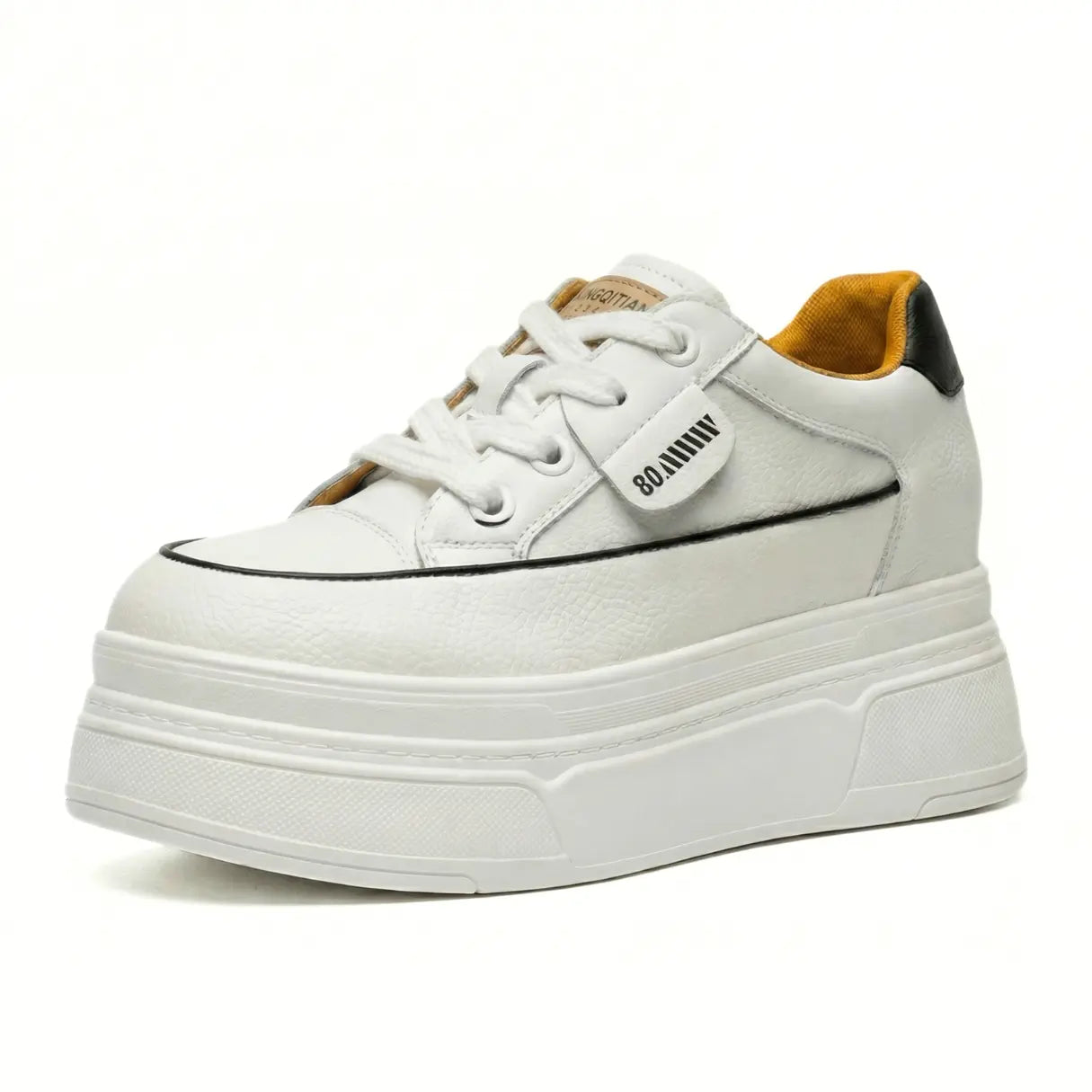 Nova 10cm (3.9" inches) height increasing elevator platform leather sneakers for women from Lucimora 