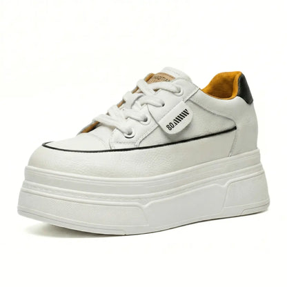 Nova 10cm (3.9" inches) height increasing elevator platform leather sneakers for women from Lucimora 