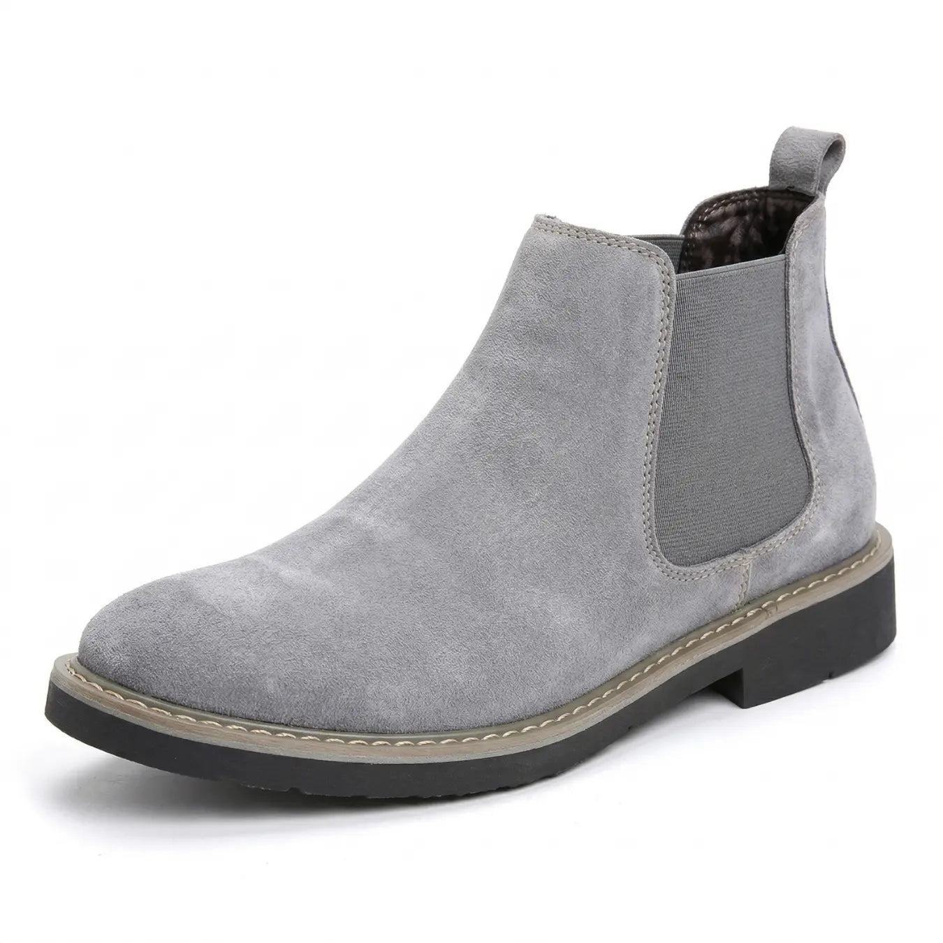 Nexus 7cm height increasing suede leather Chelsea boots for men - Lucimora